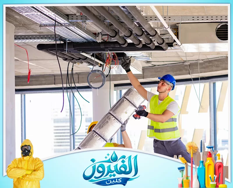 تمديد نحاس مكيفات بالقطيف 0562185880 شركة الفيروز فنيون يقومون بتركيب وتأسيس أنظمة التكييف المركزي والتهوية في مبنى قيد الإنشاء