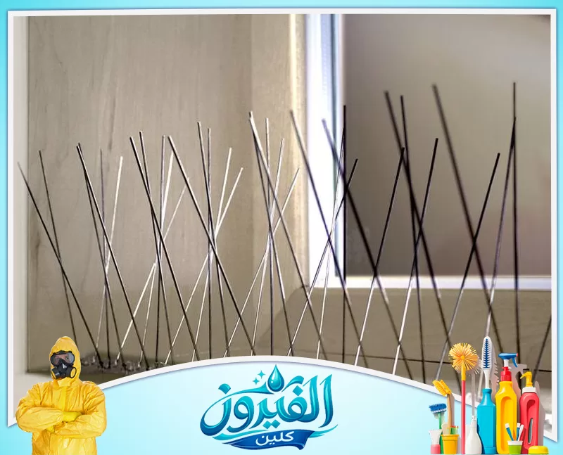 شركة طرد الحمام من المكيفات برأس تنورة 0562185880 شركة الفيروز أشواك معدنية رفيعة متقاطعة تستخدم لطرد الطيور ومنع وقوفها على الحواف والأسطح.