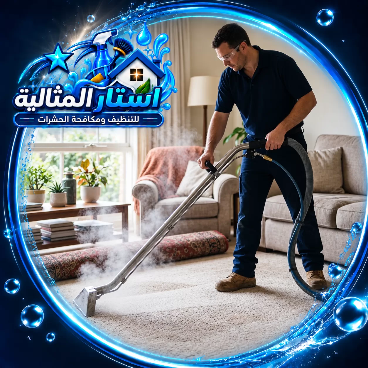 تنظيف السجاد بالبخار بالظهران باستخدام تقنيات حديثة للتنظيف العميق والتعقيم.